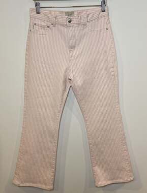 DL 1961 Jeans Briget Boot High Rise Instasculp Crop Pink Cream Stripe Size 28